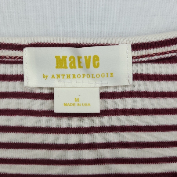 MAEVE by ANTHROPOLOGIE RED STRIPED FLORAL TOP EUC MEDIUM - Picture 6 of 7